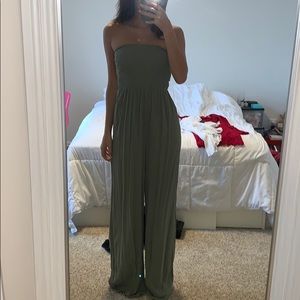 Forever 21 army green jumpsuit